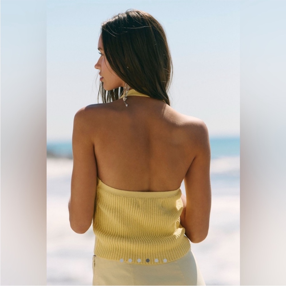 Free People Ali sweater top in banana cream (yellow) NWT - Picture 5 of 6